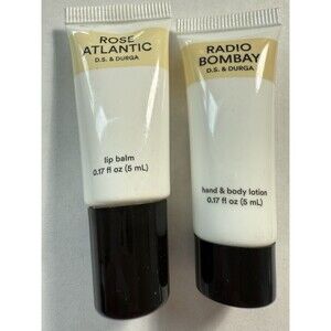 D.S. & DURGA RADIO BOMBAY HAND LOTION & ROSE ATLANTIC LIP BALM 0.17oz/EA 2 Pcs